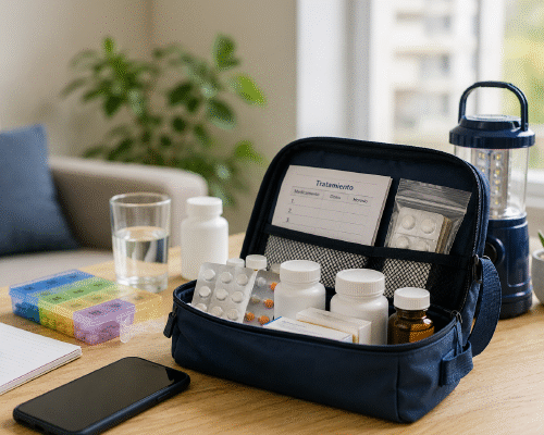 Continuidad de medicamentos durante una emergencia mediante consulta de tratamientos y servicios de atención.